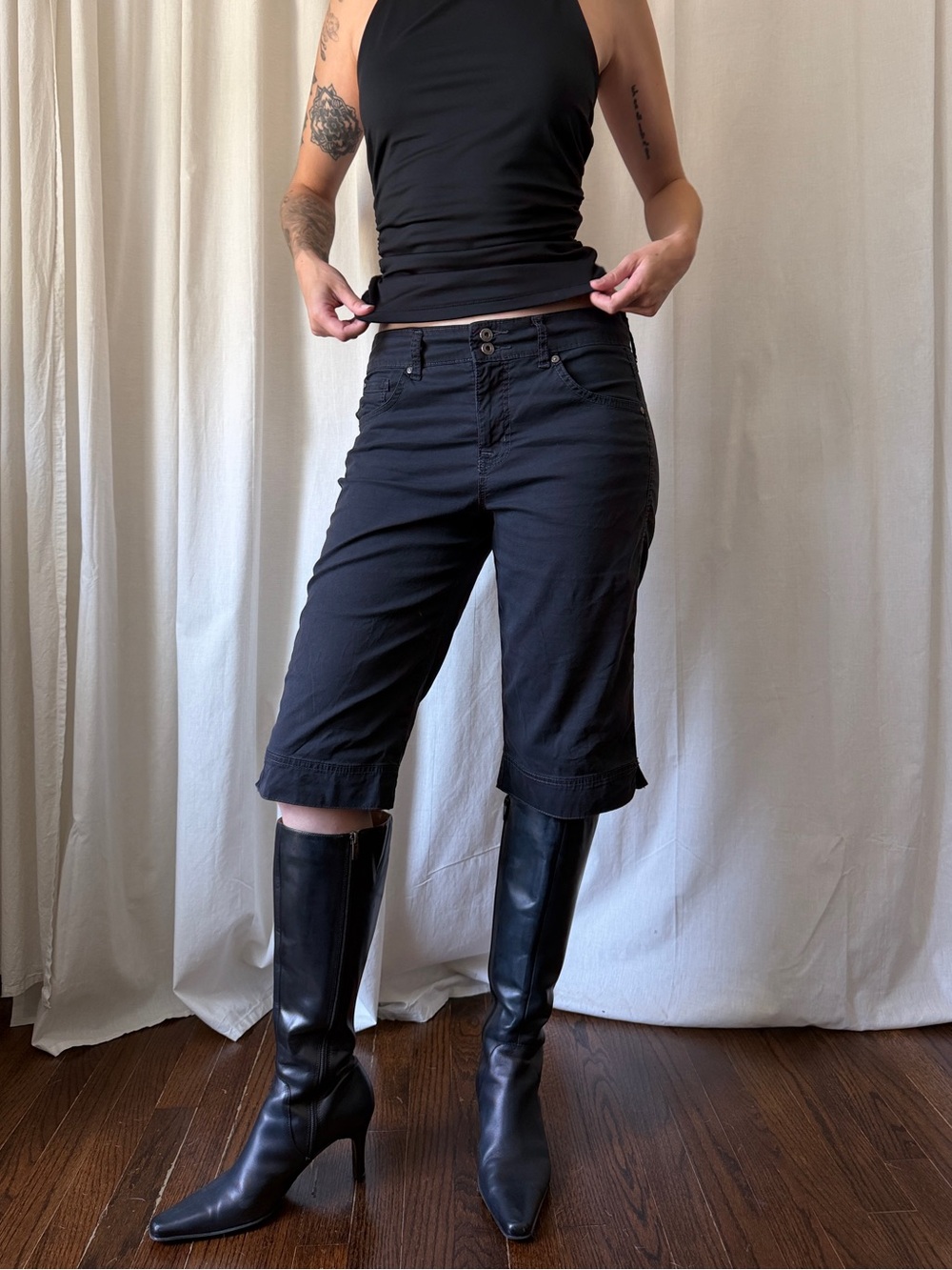 Bandolino Blu Black Capri Pants Women's Size 8 | Y2K Grunge Indie
